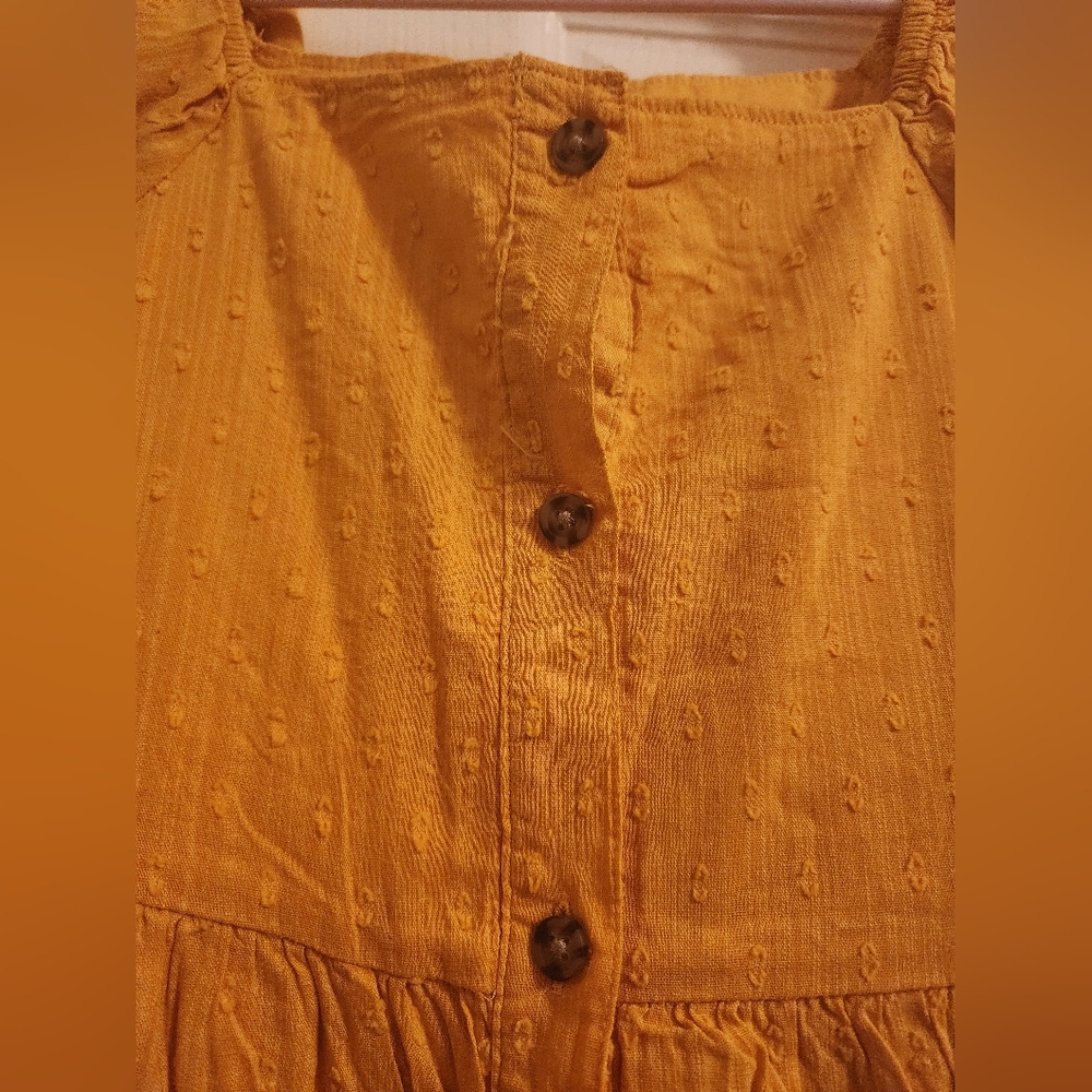 Jumping Beans, Girl's Gold/Mustard Button-Down Dress, Size 7 - Picture 2 of 4